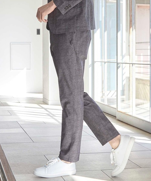 UNION STATION(ユニオンステーション)の「【セットアップ着用可能】メッシュメランジプリントスラックス(スラックス・メンズ・ブラック/ネイビー・LL/M/L/S)」の6枚目の写真