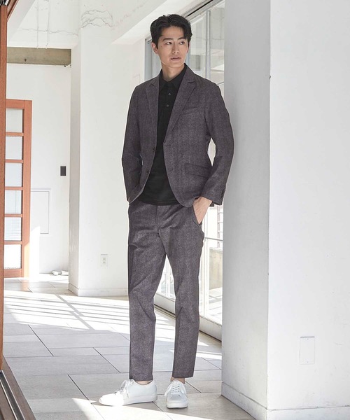 UNION STATION(ユニオンステーション)の「【セットアップ着用可能】メッシュメランジプリントスラックス(スラックス・メンズ・ブラック/ネイビー・LL/M/L/S)」の4枚目の写真