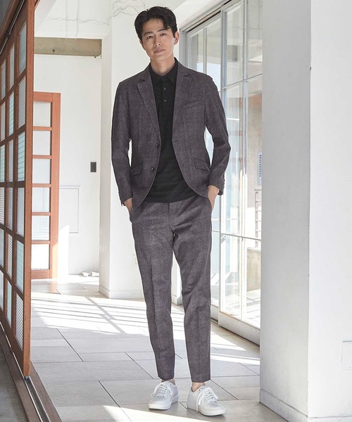 UNION STATION(ユニオンステーション)の「【セットアップ着用可能】メッシュメランジプリントスラックス(スラックス・メンズ・ブラック/ネイビー・LL/M/L/S)」の3枚目の写真