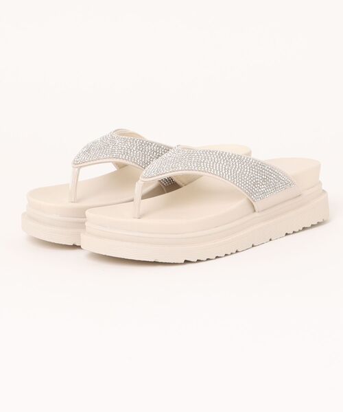 Bridget Birkin（ブリジットバーキン）の「【Bridget Birkin】ビジュートング厚底サンダル(552124)（サンダル・レディース・アイボリー/ブラック/ベージュ・LL/S/M/L）」の6枚目の写真