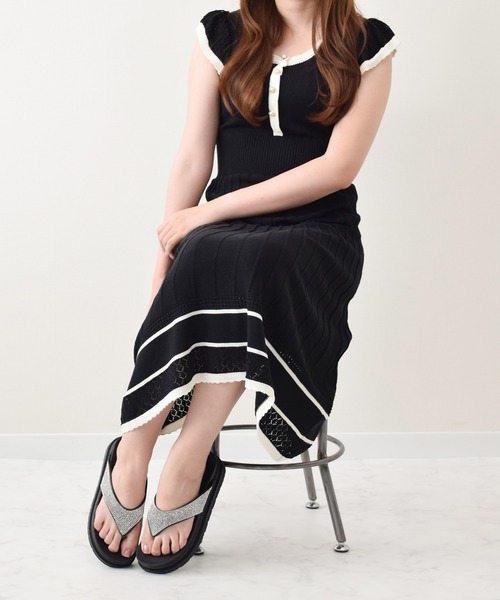 Bridget Birkin（ブリジットバーキン）の「【Bridget Birkin】ビジュートング厚底サンダル(552124)（サンダル・レディース・アイボリー/ブラック/ベージュ・LL/S/M/L）」の12枚目の写真