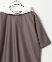 ANPAS | Dry Fabric Moss Stitch Fake Layered Hoodie/ドライ 鹿の子 フェイクレイヤード Tパーカー メンズ レディース(パーカー)