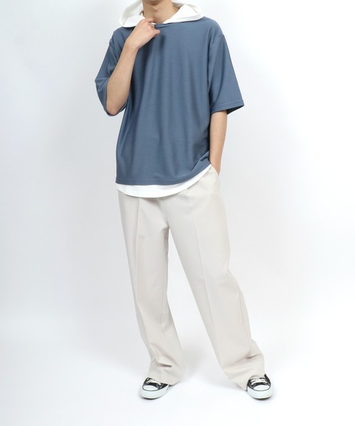 ANPAS(アンパス)の「Dry Fabric Moss Stitch Fake Layered Hoodie/ドライ 鹿の子 フェイクレイヤード Tパーカー メンズ レディース(パーカー・メンズ・ブルー/ライトグレー/ブラウン/グリーン・M/L/LL)」の17枚目の写真