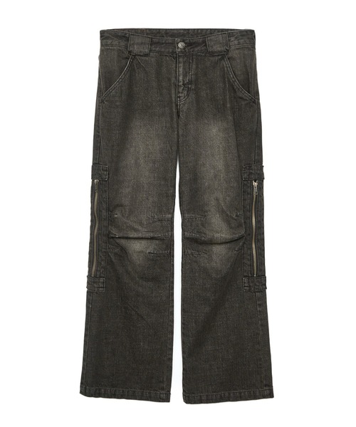 X-girl(エックスガール)の「SIDE VENTILATION FLARE DENIM PANTS(デニムパンツ・レディース・インディゴブルー/ブラック・S/M)」の12枚目の写真