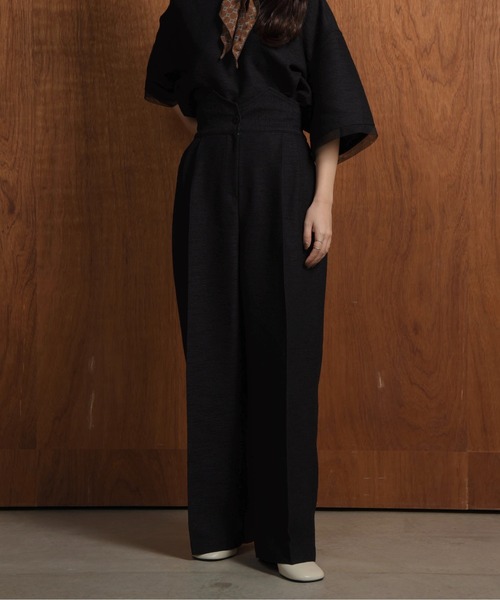 I_am（アイアム）の「high waist tweed like tuck pants / ハイウエストツイードライクタックパンツ（その他パンツ・レディース・アイボリー/ブラック・MEDIUM）」の11枚目の写真
