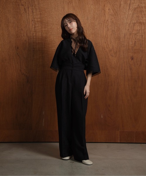 I_am（アイアム）の「high waist tweed like tuck pants / ハイウエストツイードライクタックパンツ（その他パンツ・レディース・アイボリー/ブラック・MEDIUM）」の12枚目の写真