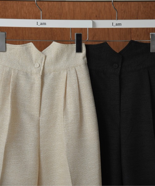 I_am（アイアム）の「high waist tweed like tuck pants / ハイウエストツイードライクタックパンツ（その他パンツ・レディース・アイボリー/ブラック・MEDIUM）」の17枚目の写真