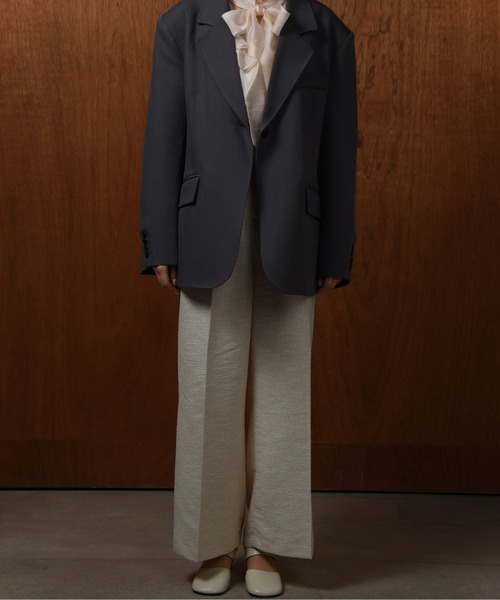 I_am（アイアム）の「high waist tweed like tuck pants / ハイウエストツイードライクタックパンツ（その他パンツ・レディース・アイボリー/ブラック・MEDIUM）」の10枚目の写真