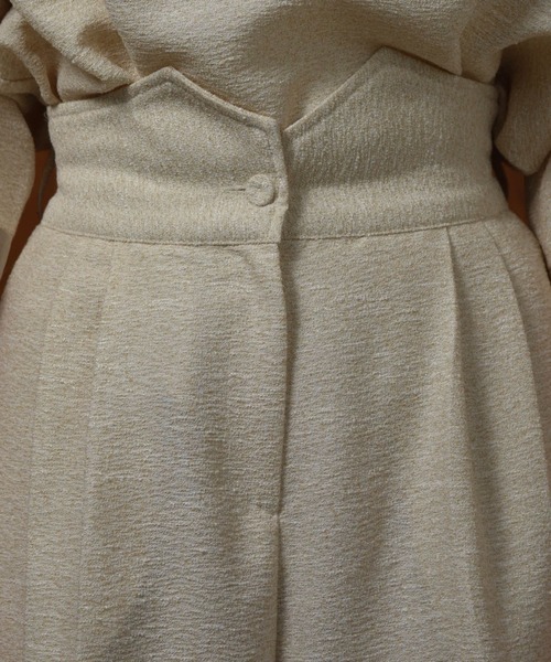 I_am（アイアム）の「high waist tweed like tuck pants / ハイウエストツイードライクタックパンツ（その他パンツ・レディース・アイボリー/ブラック・MEDIUM）」の8枚目の写真