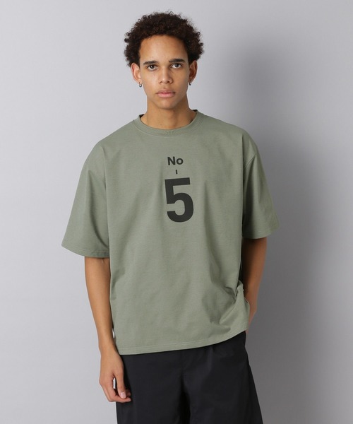 NUMERALS（ヌメラルズ）の「【NUMERALS】ナンバーロゴTEE（Tシャツ/カットソー・メンズ・カーキ/ブラック/オフホワイト・LARGE/MEDIUM/SMALL）」の13枚目の写真
