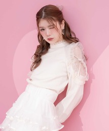 チュール肩透かしトップス