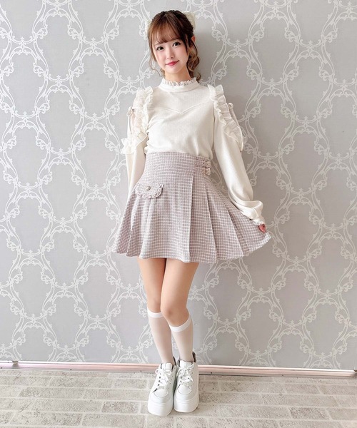 couture BY ROJITA（クチュールバイロジータ）の「チュール肩透かしトップス（Tシャツ/カットソー・レディース・ホワイト/ブラック/ベージュ・FREE）」の4枚目の写真