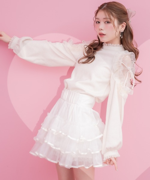 couture BY ROJITA（クチュールバイロジータ）の「チュール肩透かしトップス（Tシャツ/カットソー・レディース・ホワイト/ブラック/ベージュ・FREE）」の19枚目の写真