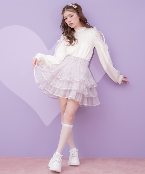 couture BY ROJITA（クチュールバイロジータ）の「チュール肩透かしトップス（Tシャツ/カットソー・レディース・ホワイト/ブラック/ベージュ・FREE）」の16枚目の写真