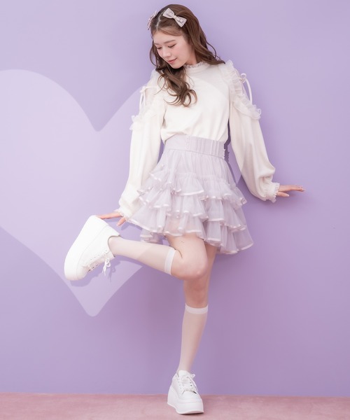 couture BY ROJITA（クチュールバイロジータ）の「チュール肩透かしトップス（Tシャツ/カットソー・レディース・ホワイト/ブラック/ベージュ・FREE）」の18枚目の写真