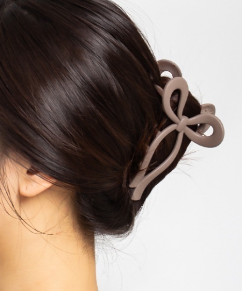 セール】ニュアンスカラーが 大人可愛い リボン ヘアクリップ