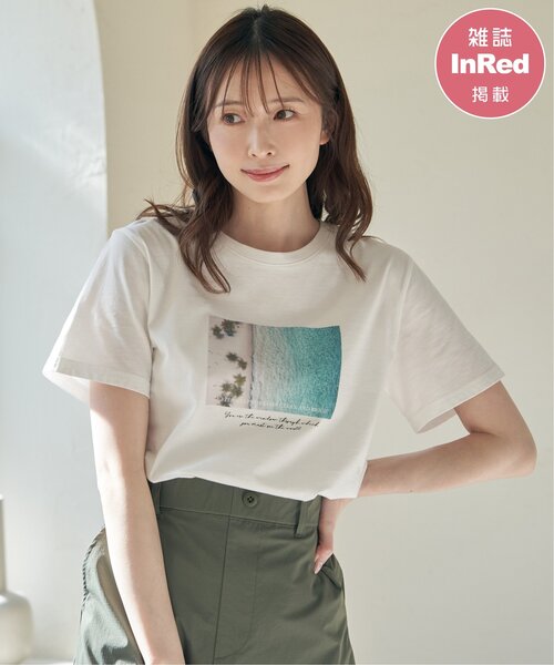 ikka（イッカ）の「【雑誌InRed5月号掲載】ロゴフォトプリントTシャツ【親子コーデ】（Tシャツ/カットソー・レディース・オフホワイト/ブラック/ホワイト/ライトグレー/ベージュ/クリアグリーン・S/M/L）」の18枚目の写真