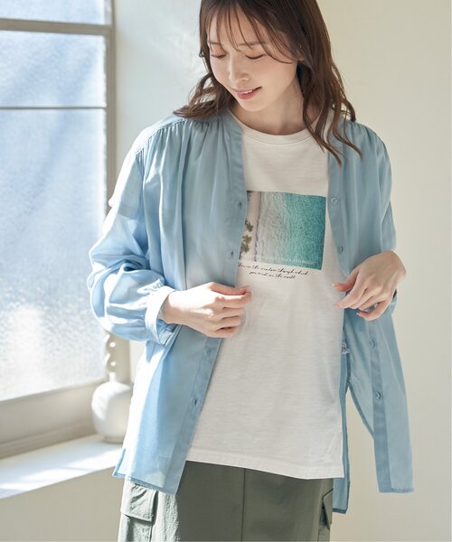 ikka（イッカ）の「【雑誌InRed5月号掲載】ロゴフォトプリントTシャツ【親子コーデ】（Tシャツ/カットソー・レディース・オフホワイト/ブラック/ホワイト/ライトグレー/ベージュ/クリアグリーン・S/M/L）」の19枚目の写真