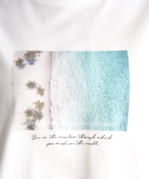 ikka（イッカ）の「【雑誌InRed5月号掲載】ロゴフォトプリントTシャツ【親子コーデ】（Tシャツ/カットソー・レディース・オフホワイト/ブラック/ホワイト/ライトグレー/ベージュ/クリアグリーン・S/M/L）」の13枚目の写真