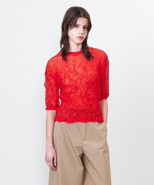 アストラット ASTRAET ニット セール】＜ASTRAET＞16G リンクル ショートスリーブニット