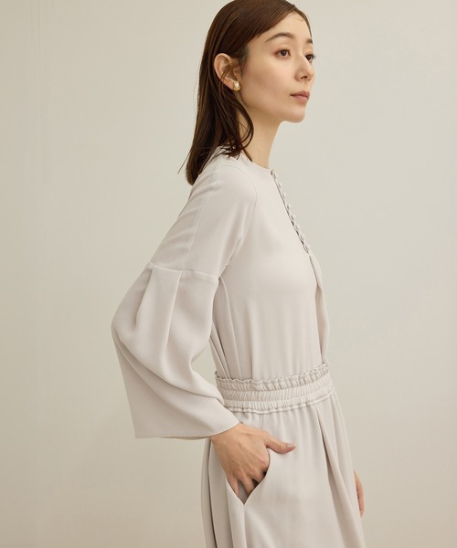 セール】【洗える】ベルラインデザインブラウス/セットアップ対応