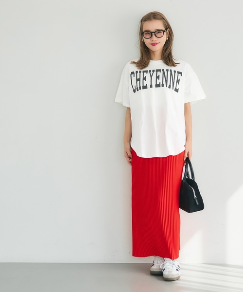 coca(coca)(コカ)の「テールカットカレッジビッグTシャツ(Tシャツ/カットソー・レディース・ライトベージュ/ホワイト/ライトグレー/チャコール・S/L/M)」の19枚目の写真