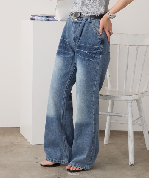 ROOPTOKYO(ループトウキョウ)の「ヴィンテージ風 デニムパンツ 秋物 秋服 2026年秋冬(デニムパンツ・レディース・ブラック/ライトブルー/ブルー・FREE)」の21枚目の写真
