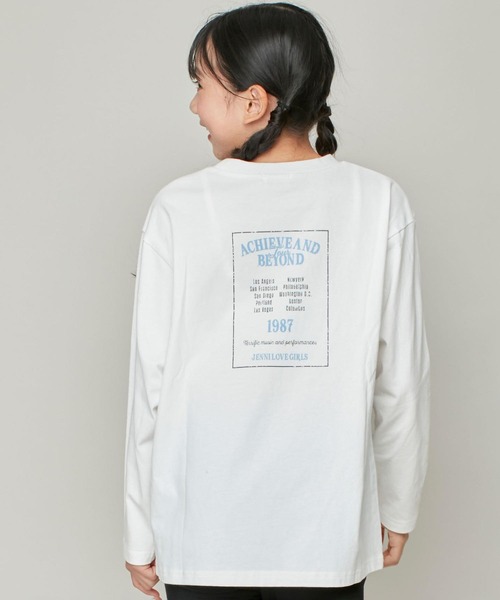 JENNI love(ジェニィラブ)の「【コットン100%】ロックデザインゆったりロンT(Tシャツ/カットソー・キッズ・オフホワイト/チャコールグレー/ピンク・130cm/140cm/150cm/160cm)」の2枚目の写真