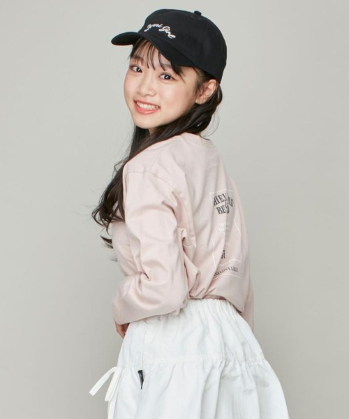 JENNI love(ジェニィラブ)の「【コットン100%】ロックデザインゆったりロンT(Tシャツ/カットソー・キッズ・オフホワイト/チャコールグレー/ピンク・130cm/140cm/150cm/160cm)」の3枚目の写真