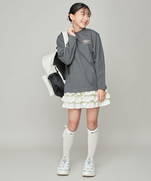 JENNI love(ジェニィラブ)の「【コットン100%】ロックデザインゆったりロンT(Tシャツ/カットソー・キッズ・オフホワイト/チャコールグレー/ピンク・130cm/140cm/150cm/160cm)」の10枚目の写真