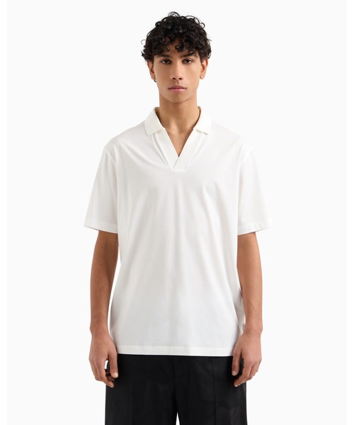 ARMANI EXCHANGE（アルマーニエクスチェンジ）の「【A|X アルマーニ エクスチェンジ】Vネック半袖ポロシャツ/REGULAR（ポロシャツ・メンズ・ホワイト/ブラック・LARGE/MEDIUM/SMALL/X-LARGE/XX-LARGE/X-SMALL）」の2枚目の写真