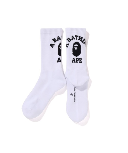 A BATHING APE（アベイシングエイプ）の「COLLEGE SOCKS（ソックス/靴下・メンズ・ホワイト/ブラック/サックスブルー・MEDIUM/LARGE）」の2枚目の写真