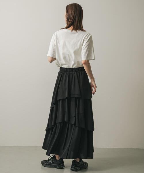 SENSE OF PLACE by URBAN RESEARCH(センスオブプレイスバイアーバンリサーチ)の「アシメティアードスカート(スカート・レディース・モカ/アイボリー/ブラック・ONE)」の14枚目の写真
