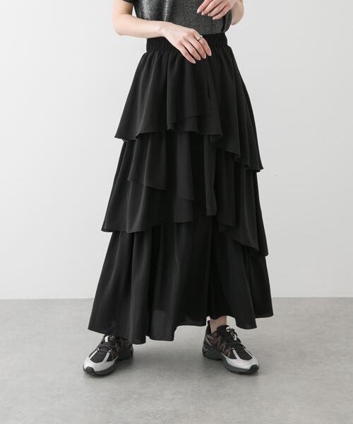 SENSE OF PLACE by URBAN RESEARCH(センスオブプレイスバイアーバンリサーチ)の「アシメティアードスカート(スカート・レディース・モカ/アイボリー/ブラック・ONE)」の15枚目の写真