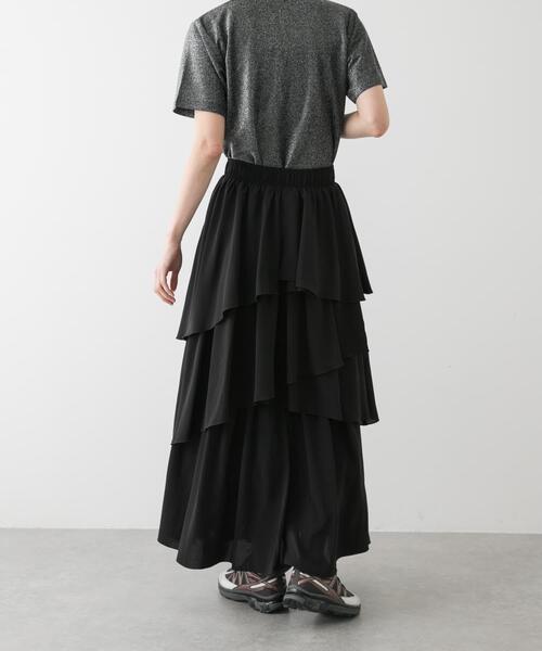 SENSE OF PLACE by URBAN RESEARCH(センスオブプレイスバイアーバンリサーチ)の「アシメティアードスカート(スカート・レディース・モカ/アイボリー/ブラック・ONE)」の17枚目の写真