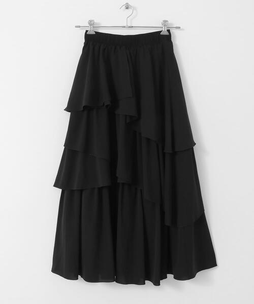 SENSE OF PLACE by URBAN RESEARCH(センスオブプレイスバイアーバンリサーチ)の「アシメティアードスカート(スカート・レディース・モカ/アイボリー/ブラック・ONE)」の19枚目の写真