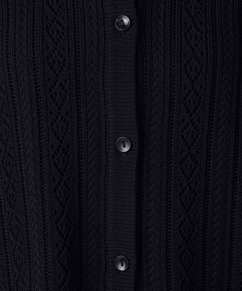 COMME CA ISM（コムサイズム）の「透かし柄半袖ニットシャツ（ニット/セーター・レディース・アイボリー/ブラック・FREE）」の10枚目の写真