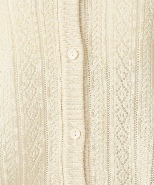 COMME CA ISM（コムサイズム）の「透かし柄半袖ニットシャツ（ニット/セーター・レディース・アイボリー/ブラック・FREE）」の11枚目の写真