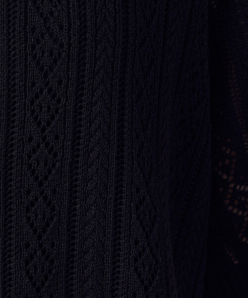 COMME CA ISM（コムサイズム）の「透かし柄半袖ニットシャツ（ニット/セーター・レディース・アイボリー/ブラック・FREE）」の12枚目の写真