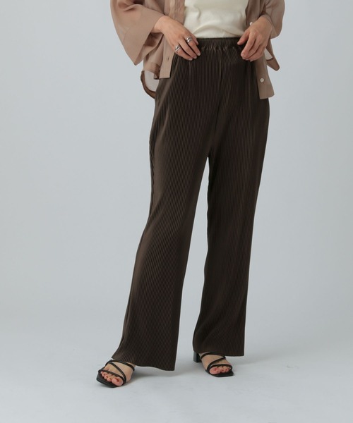 LEPSIM(レプシィム)の「《セルフカット可能》プリーツイージーパンツ 450484(その他パンツ・レディース・ブラック/オレンジ/ライム/グレイッシュベージュ/モカ/レッド/ネイビー/ブラウン/ピンク・FREE)」の3枚目の写真