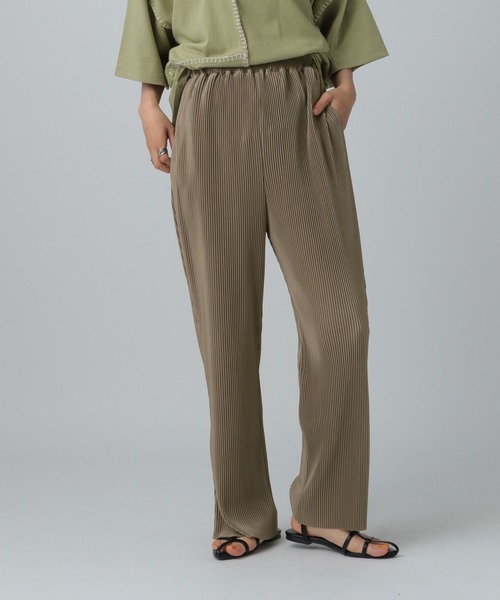 LEPSIM(レプシィム)の「《セルフカット可能》プリーツイージーパンツ 450484(その他パンツ・レディース・ブラック/オレンジ/ライム/グレイッシュベージュ/モカ/レッド/ネイビー/ブラウン/ピンク・FREE)」の4枚目の写真