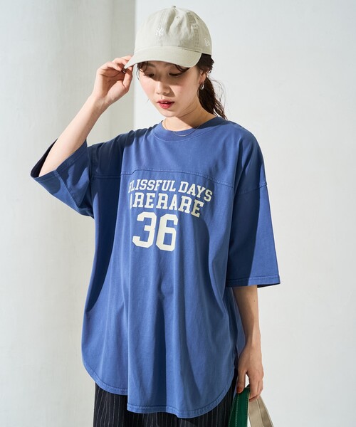セール】限定展開 ピグメント フットボール ロゴ 半袖 Tシャツ