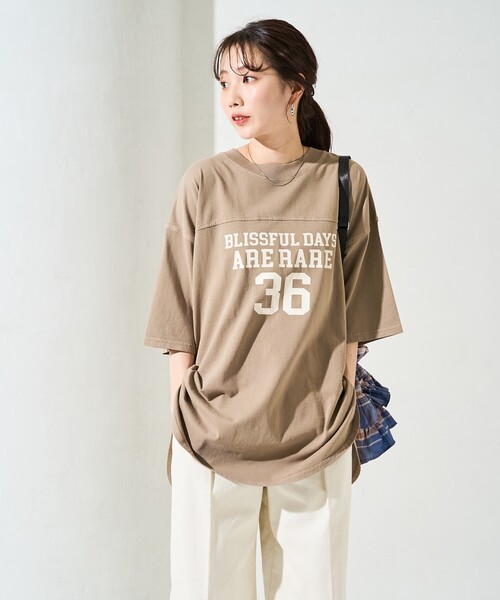 セール】限定展開 ピグメント フットボール ロゴ 半袖 Tシャツ