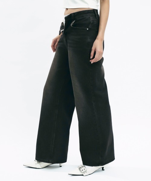 Clum(クルム)の「Vintage Wash Denim Pants / ヴィンテージウォッシュデニムパンツ(デニムパンツ・レディース・ブラック系・MEDIUM/SMALL)」の5枚目の写真