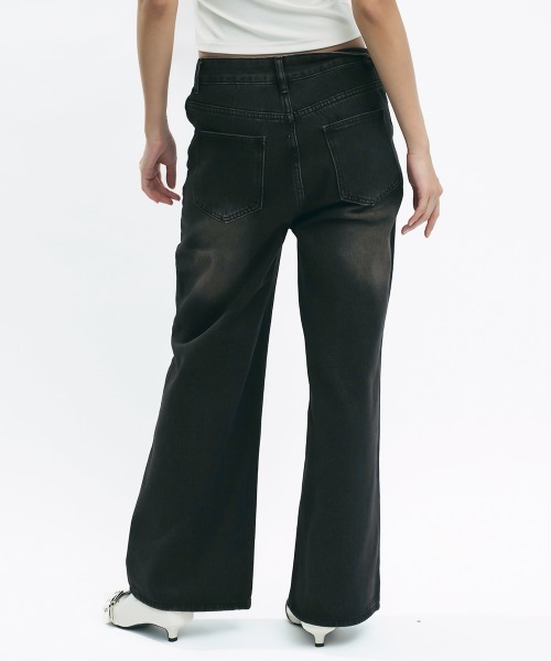 Clum(クルム)の「Vintage Wash Denim Pants / ヴィンテージウォッシュデニムパンツ(デニムパンツ・レディース・ブラック系・MEDIUM/SMALL)」の6枚目の写真