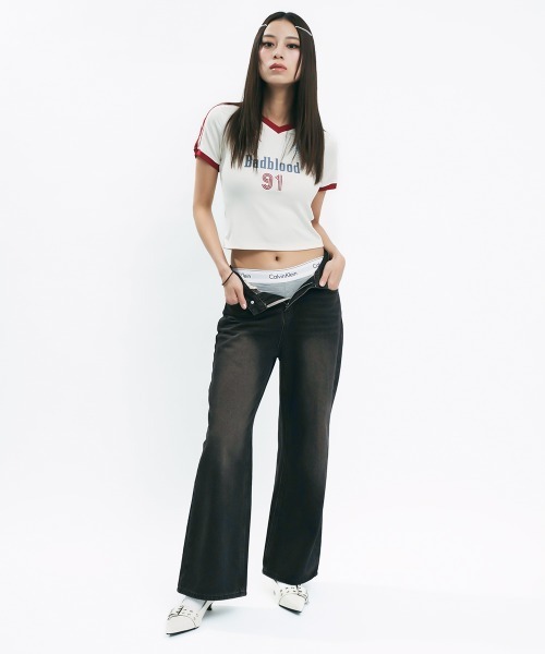 Clum(クルム)の「Vintage Wash Denim Pants / ヴィンテージウォッシュデニムパンツ(デニムパンツ・レディース・ブラック系・MEDIUM/SMALL)」の7枚目の写真
