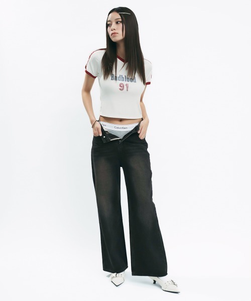 Clum(クルム)の「Vintage Wash Denim Pants / ヴィンテージウォッシュデニムパンツ(デニムパンツ・レディース・ブラック系・MEDIUM/SMALL)」の8枚目の写真