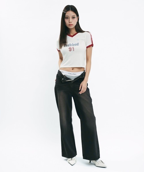 Clum(クルム)の「Vintage Wash Denim Pants / ヴィンテージウォッシュデニムパンツ(デニムパンツ・レディース・ブラック系・MEDIUM/SMALL)」の9枚目の写真
