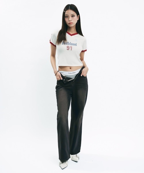 Clum(クルム)の「Vintage Wash Denim Pants / ヴィンテージウォッシュデニムパンツ(デニムパンツ・レディース・ブラック系・MEDIUM/SMALL)」の10枚目の写真
