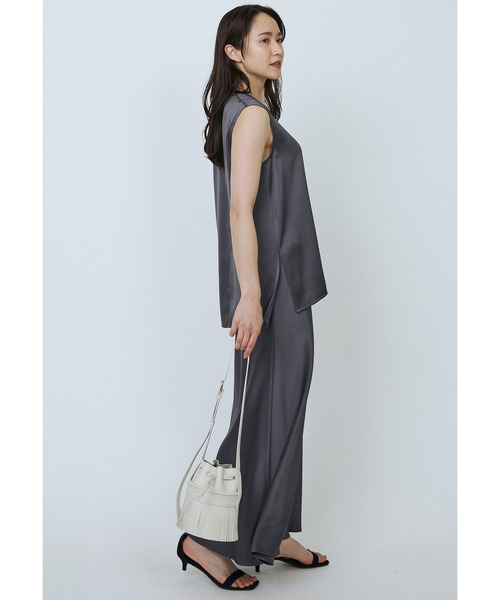 新品❤︎1er Arrondissement メタリックノースリーブタンク 追加・リニューアル】サテンタンクトップ（シャツ/ブラウス